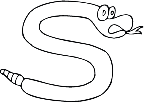 Letter S Is For A Snake Coloring Page